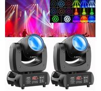 JAJALUYA 200W DJ Lyre LED - 18 Prisme 8 Gobos Beam DMX Jeux de Lumiere DJ - Lumière de Scène pour Fête Club Mariage Pack De 2