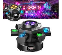JAJALUYA 200W Jeux de lumiere - DJ Lyre LED Lumière de Scène 10 RGBW LED + Laser LED Gypsophile Rouge et Vert pour DJ Disco Bar