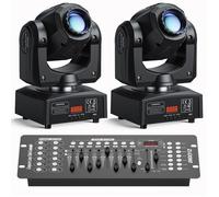 JAJALUYA 2PCS 120W Lyre LED Lumière de Scène - Jeux de Lumiere DJ 8 Gobo 8 Couleurs DMX pour Disco Mariage Avec 192 Console