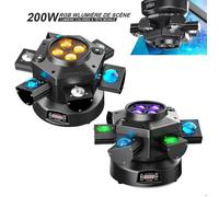 JAJALUYA 2PCS 200W Jeux de lumiere - DJ Lyre LED Lumière de Scène 10 RGBW LED + Laser LED Gypsophile Rouge et Vert pour DJ Disco