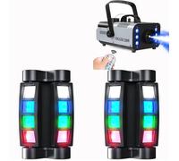 JAJALUYA 2PCS 60W Lyre LED Disco Lumière d'araignée DMX RGBW 4 en 1 Éclairage de Scène Avec 1200W Machine à Fumée Contrôle Vocal