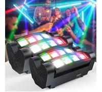 JAJALUYA 2PCS 60W Lyre LED Disco Lumière d'araignée DMX RGBW 4 en 1 Éclairage de Scène Contrôle Vocal Jeux de Lumière DJ Fête Bar