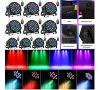 JAJALUYA 72W Lumiere Par LED, RGB 36 LED Projecteur Jeu de Lumière Scene avec , Éclairage de Scène Disco Soirées familiales-10PCS