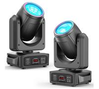 JAJALUYA Lyre 150W LED, Lumière de Scène Professionnelle avec Prisme 18 Faces, DMX et Stroboscope pour DJ Disco - 2PCS