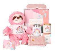JAJOAGIA Paniers cadeaux « Get Well Soon » pour femmes, cadeaux de condoléances, d'anniversaire et de Noël, cadeaux contre le cancer pour femmes et filles avec paresseux en peluche lesté passant au