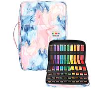 JAKAGO 304 Slots Trousse Crayons,4 Compartiments Trousse Crayon de Couleur Grande Capacité Pochette Sac Porte-Stylo pour Le Rangement de Feutres Crayons Aquarelle Gomme (LSpink)