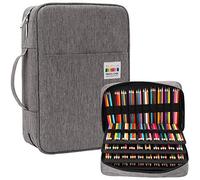 JAKAGO 304 Slots Trousse Crayons,4 Compartiments Trousse Crayon de Couleur Grande Capacité Pochette Sac Porte-Stylo pour Le Rangement de Feutres Crayons Aquarelle Gomme (Grau)