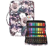 JAKAGO 304 Slots Trousse Crayons,4 Compartiments Trousse Crayon de Couleur Grande Capacité Pochette Sac Porte-Stylo pour Le Rangement de Feutres Crayons Aquarelle Gomme (Grey Rose)