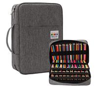 Jakago 304 Trousse à crayons de couleur pouvant contenir 304 crayons de couleur, grand sac de rangement pour stylos et stylos pour filles, adolescentes, étudiantes, fournitures de bureau, JAKAGO, gris