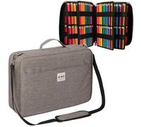 JAKAGO Étui à crayons de grande capacité pour 480 crayons de couleur, sac étanche pour fournitures de bureau, organisateur pour crayons de peinture, artistes, pinceaux, surligneurs, cadeau, gris
