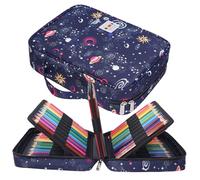 JAKAGO Grande Trousse à Crayons de Grande Capacité Pouvant Contenir 220 Crayons de Couleur,Sac de Rangement Portable étanche,Excellent Cadeau pour Femme/Homme/étudiant/Artiste (Night Sky)