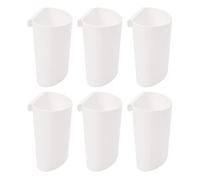 JAKAGO Lot de 6 tasses à suspendre pour chariot de rangement et porte-couverts, petits porte-gobelets à suspendre, accessoires de chariot de rangement amovibles (blanc)