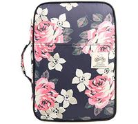 JAKAGO Portfolio Dossier de présentation business padfolio intelligent Folder A4 Folio Document étanche Organizer Passeport sac conference folder Pad Housse étui (Flower02)