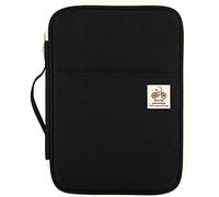 JAKAGO Portfolio Dossier de présentation business padfolio intelligent Folder A4 Folio Document étanche Organizer Passeport sac conference folder Pad Housse étui (Noir)