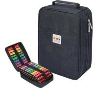 JAKAGO Trousse à crayons de couleur à 274 emplacements de grande capacité pour artiste, peintre, sac de rangement à fermeture éclair pour marqueurs, surligneurs, fournitures de voyage (bleu)