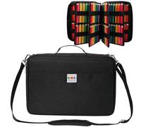 JAKAGO Trousse à crayons de grande capacité pour 480 couleurs, étanche, organisateur pour peinture, artiste, pinceaux, feutre, surligneur, cadeau, Noir, L