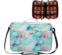 JAKAGO Trousse à crayons de grande capacité pour 480 couleurs, étanche, organisateur pour peinture, artiste, pinceaux, feutres, surligneurs, cadeau, M-Green