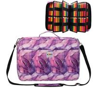 JAKAGO Trousse à crayons de grande capacité pour 480 couleurs, étanche, organisateur pour peinture, artiste, pinceaux, feutre, surligneur, cadeau, M-violet