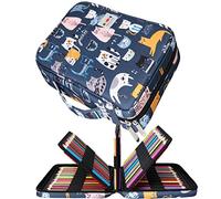 JAKAGO Trousse Crayon de Couleur 220 Grande Trousse Scolaire avec Poignée Solide,Portable étanche Sac a Crayon Idéal pour Excellent Cadeau Femme/Homme/étudiant/Artiste (Sport Cat)