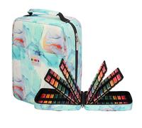 JAKAGO Trousse de Rangement Grande Capacité avec 90 Poches Élastiques - pour Jusqu'à 270 Crayons, Crayons de Couleur ou Stylos Gel - Idéal pour Les Artistes (M-Green)
