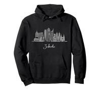 Jakarta Java Skyline Asie Souvenirs de voyage Blanc Paysage urbain Sweat à Capuche