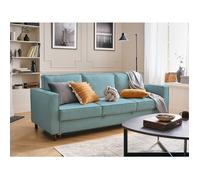 Jake - canapé 3 places - convertible - en velours côtelé - Bleu