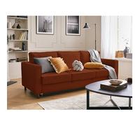 Jake - canapé 3 places - convertible - en velours côtelé - Rouille