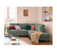 Jake - canapé d'angle droit 5 places convertible en fausse fourrure - Vert