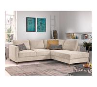 Jake - canapé d'angle droit - convertible - 5 places - en velours côtelé - Beige