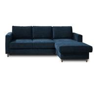 Jake - canapé d'angle droit - convertible avec coffre - 4 places - en velours côtelé - Bleu Ardoise Bleu Ardoise G