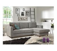 Jake - canapé d'angle droit - convertible avec coffre - 4 places - en velours côtelé - Gris clair