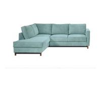 Jake - canapé d'angle gauche - convertible - 5 places - en velours côtelé - Bleu