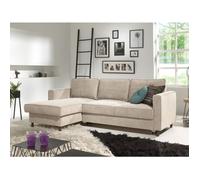 Jake - canapé d'angle gauche - convertible avec coffre - 4 places - en velours côtelé - Beige