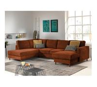 Jake - canapé panoramique d'angle gauche - convertible avec coffre - 7 places - en velours côtelé