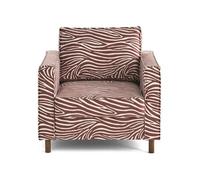 Jake - fauteuil zèbre en velours - Marron / Blanc