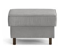 Jake - pouf en velours côtelé - pieds bois foncé - Gris clair Gris clair G