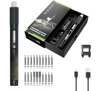 JAKEMY Mini tournevis électrique E21-B réglable à 3 couples - Batterie de précision - Tournevis électrique avec lumières LED - Chargement USB Type-C - Pour PC, ordinateur portable, lunettes, montres,