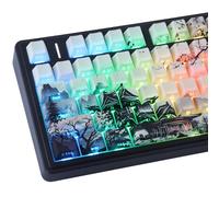 JakeTsai Touches PBT 130 touches à double tir, touches brillantes sur le côté, imprimées sur le côté, profil Cherry Teinture par sublimation pour claviers mécaniques Cherry MX Switch
