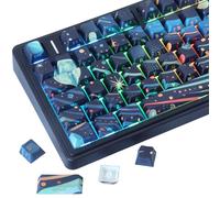 JakeTsai Touches PBT - 133 touches - Ciel étoilé - Double shot brillant sur le côté - Touches imprimées - Profil Cherry - Touches par sublimation - Pour claviers mécaniques Cherry MX Switch UK