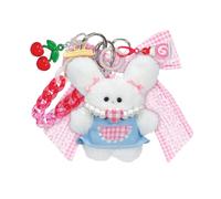 Jakks Pacific Charmante jolie breloque de sac de pique-nique en forme de lapin, breloques de sac à collectionner pour filles, comprend un adorable personnage en peluche et des accessoires à échanger