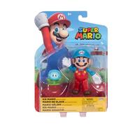 JAKKS Pacific World of Nintendo - Super Mario - Figurine articulée 10.2cm + Accessoire - Mario de Glace + Fleur