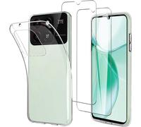 Jakn-Coque Compatible Avec Zte Blade A35 / Zte Blade A55 (6.75") Et 2 Pièces Verre Trempé Écran Film Protecteur - Transparent Souple Silicone Étui Bumper Housse Tpu Case Cover Clear