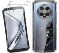 Jakn-Coque Pour Doogee V40 Pro (6.78"") Avec 2 Pièces Verre Trempé Protection Écran,Transparent Silicone Tpu Souple Etui Housse Anti-Rayures Antichoc Case - Clear