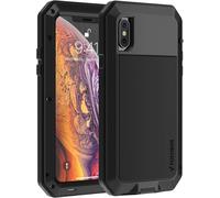 Jakn-Coque Pour Iphone X,Coque Pour Iphone Xs,[Antichoc & Renforcé] [Metallique] Incassable Solide Blindé Coque 360 Degré Full Body Heavy Duty Metal Protection Case Avec Du Verre Trempé,Noir