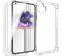 Jakn-Coque Pour Nothing Phone (1) Housse Transparente + 2 Pièces De Film De Protection En Verre Trempé,Étui En Silicone Souple Tpu Anti-Rayures Anti-Collision Clear Cover