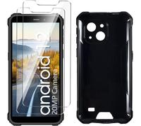 Jakn-Coque Pour Oukitel G2(6.0"") Noir Housse + 2 X Verre Trempé Protection Écran,Souple Silicone Étui Protection Bumper Tpu Téléphone Case Cover