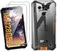 Jakn-Coque Pour Oukitel Wp23/Oukitel Wp23 Pro/Oukitel Wp23 Plus (6.52"") Avec 2 Pièces Verre Trempé Protection Écran,Transparent Silicone Tpu Souple Etui Housse Anti-Rayures Antichoc Case -Clear