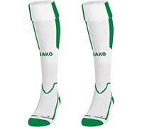 JAKO - Chaussettes Latium, Mixte, Blanc/Vert Sport, 31-34