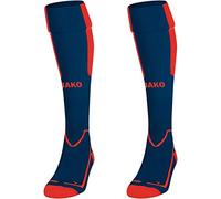JAKO - Chaussettes Latium, Mixte, Marine/Flamme, 39-42