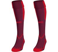 JAKO - Chaussettes Latium, Mixte, Marron Foncé/Rouge Sport, 39-42